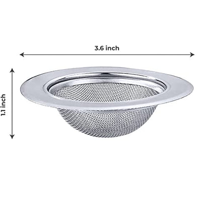 MAPPERZ Non Stick Stainless Steel Sink Strainer Kitchen Drain Basin Basket Filter Stopper Jali with Large Wide Rim, Rust Free, Heavy Duty, Anti Clogging, Food Catcher for Most Sink Drains, Pack of 2