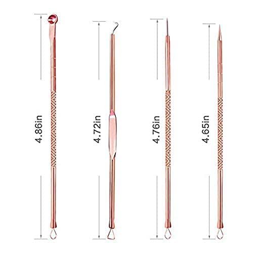 MAPPERZ Blackhead Acne Removal Needle Kit 4 Pcs Cleaning Tool Blemish Pimple Comedone for Women and Men Blackhead, Blemish, Whitehead Popping, Zit Removing for Risk Free Nose Face Skin with Case -PC1
