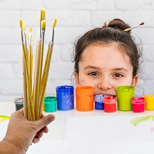 MAPPERZ Brown Art Brush Set/ Acrylic Painting Artist Paint Brushes - Pack of 12 (Brown)