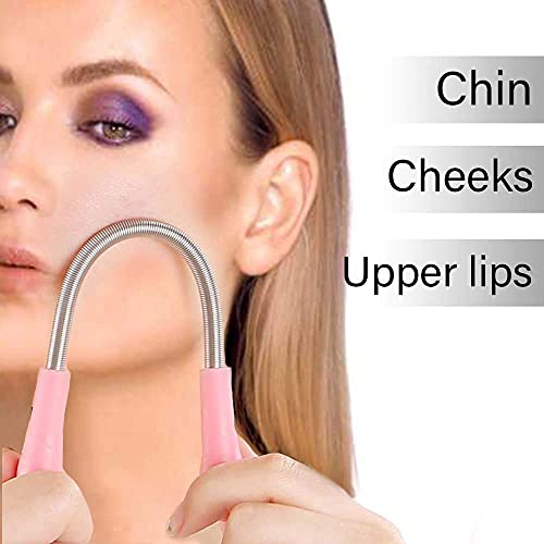 MAPPERZ Women's Face Hair Removal Spring Epilator Face Threading Natural Beauty Tool Stick/Upper Lip Cheek Chin Moustache Sideburns Neck Beauty Tool (Pack 2)