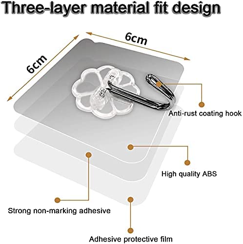MAPPERZ Pack of 5pcs Self Adhesive Wall Hooks, Heavy Duty Sticky Hooks for Hanging 10KG (Max), Waterproof Transparent Adhesive Hook for Wall, Hangers for Hanging Kitchen Bathroom-* (Off White)