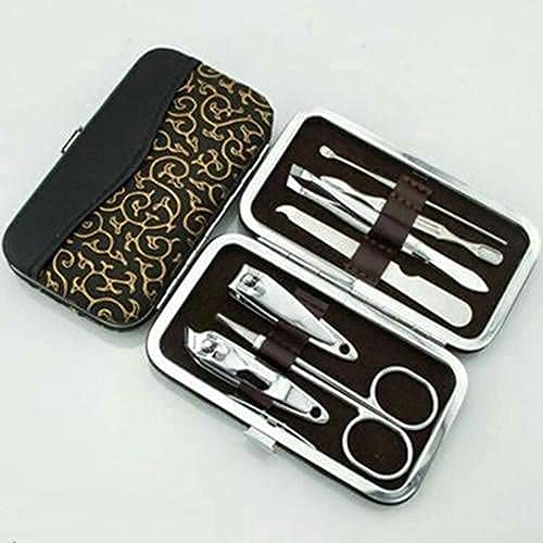 MAPPERZ Professional Manicure Kit/Stainless Steel Grooming Set With Leather Case (7 In 1)