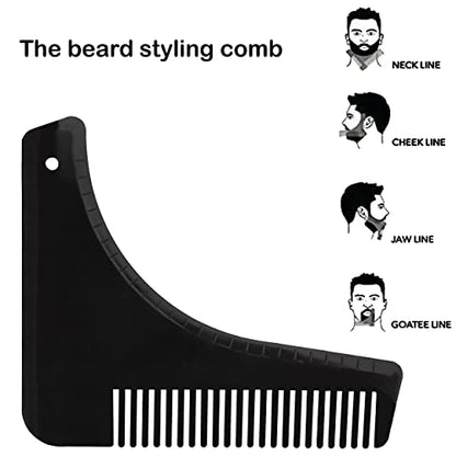 MAPPERZ Beard Shaper Comb And Beard Comb/Styling Comb For Men And Moustache Shaping - Black