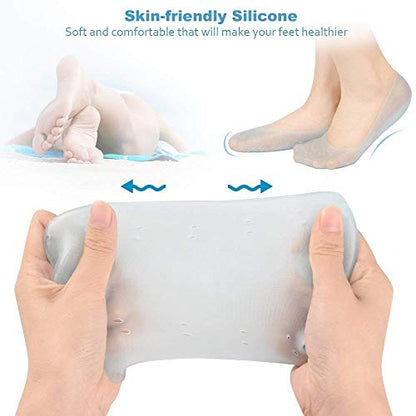 MAPPERZ Anti Crack Full Length Silicone Foot Protector Moisturizing Socks for Foot-Care and Heel Cracks, anti crack heel socks, heel pad for heel pain, socks for cracked feet for Full Heel - Pack of 1 Pair