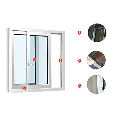 MAPPERZ Weather Stripping Brush Seal Tape for Sliding Windows & Doors Frame Side, Self Adhesive Door Brush Seal Strip for Soundproofing, Windproof, Dustproof, Stronger Stickiness, 10 Meter Long, Gray