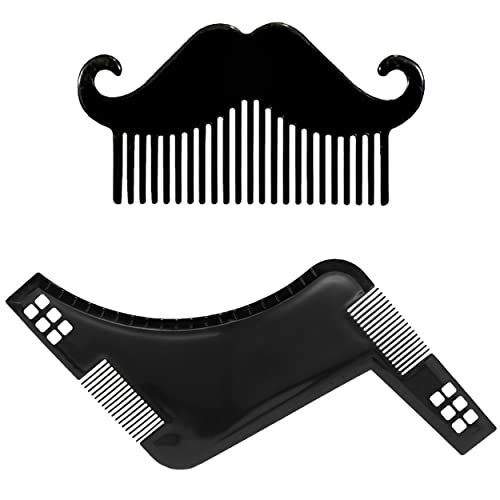 MAPPERZ Moustache Shaping and Beard Shaper Comb/Styling Comb For Men Beard Line up Shaper Grooming Guide Tool Perfect for Styling and Edging- Black