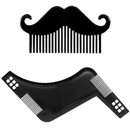 MAPPERZ Moustache Shaping and Beard Shaper Comb/Styling Comb For Men Beard Line up Shaper Grooming Guide Tool Perfect for Styling and Edging- Black