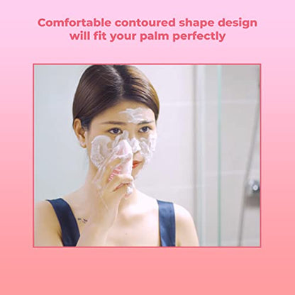 MAPPERZ 3 in 1 Silicone Soft Face Wash Scrubber Skin Exfoliator Blackhead Remover Manual Massager with Easy Hanging Hole for Dry, Oily, Sensitive Skin, Pink