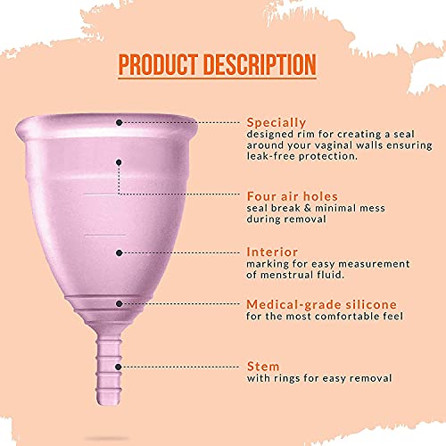 MAPPERZ Reusable Menstrual Cup for Women/ Small Size/ Silicone body/ Odour and Rash Free/ Protection for Up to 10-12 Hours