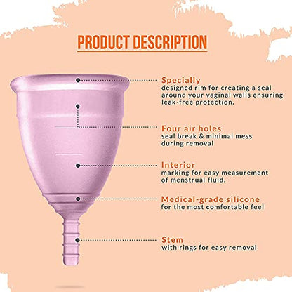 MAPPERZ Reusable Menstrual Cup for Women/ Small Size/ Silicone body/ Odour and Rash Free/ Protection for Up to 10-12 Hours