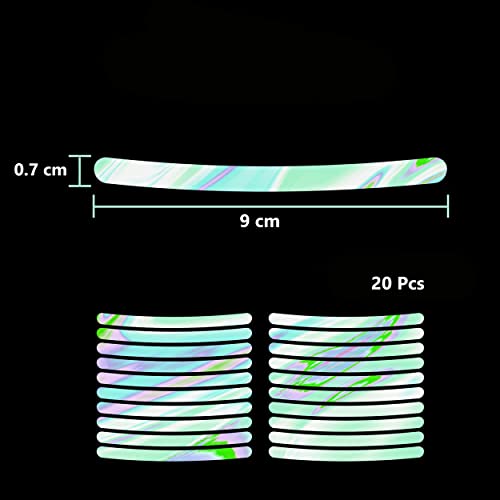 MAPPERZ 20pcs 3D Reflective Wheel Tire Rim Stripe Sticker for Car Motorcycle Cycling Bike Bicycle Night Safety Stripe Universal Anti-Scratch Reflective Rim Stickers -