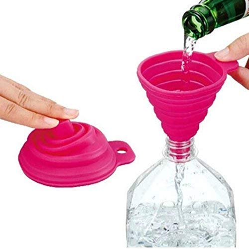 MAPPERZ Heat Resistant Collapsible Silicone Funnel Foldable Hopper for Oil Liquid Kitchen Bathroom Foldable Kitchen Funnels Hopper for Water Bottle Liquid Powder Transfer Silicone Funnel (pc1)