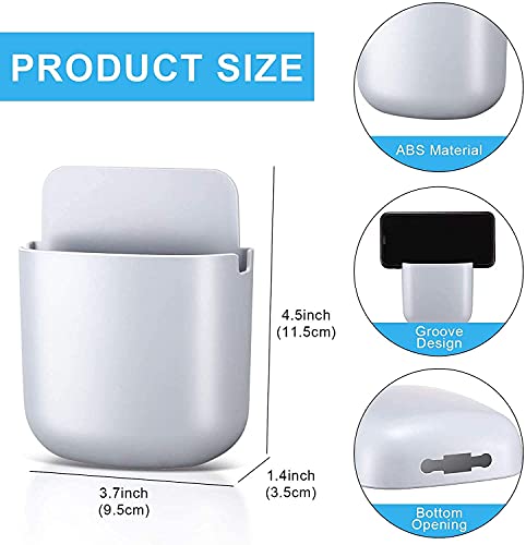 MAPPERZ Wall Stand Mobile Holder / Multi Purpose Plastic Storage Case Box Organiser for TV AC Remote Toothbrush Pen Charger Plug with Sticker - Multicolor (1)