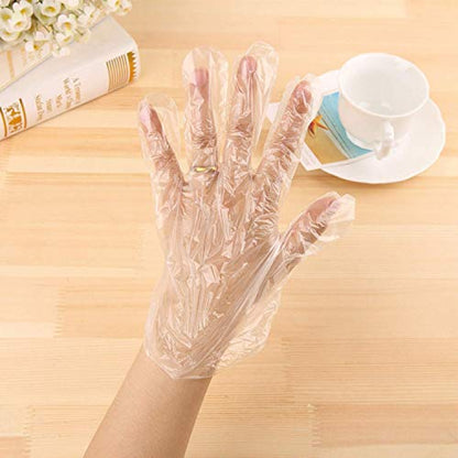 MAPPERZ Disposable Transparent Hand Gloves Free Size Pack of 100 (Pair 50)