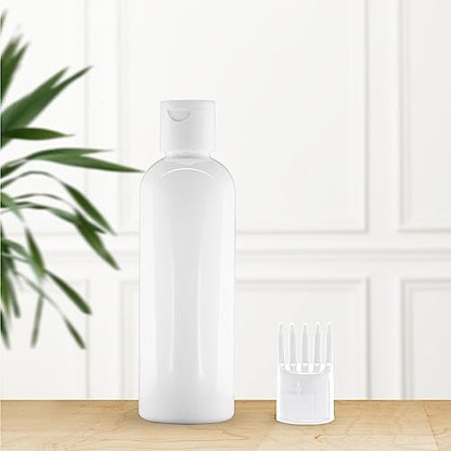 MAPPERZ 1 Root Comb Applicator Empty Cylindrical Bottle, With 1 Flip Top Cap, Applicator Bottle for Hair Oil Shampoo Medicine And Dye Bottle Applicator Brush Bottle, Hair Root Comb Applicator, White