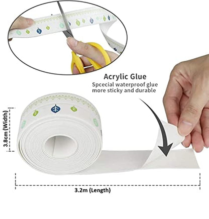 MAPPERZ Kitchen Wall Sealing Strip Tape Sink Waterproof and Oil-Proof Caulk Tape Self Adhesive Sealing Tape for Corners and Gaps