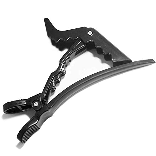 Mapperz Professional Hair Styling Clips Sectioning Crocodile Hair Clips Duckbill Clips Section Clips for Women, Non-Slip Hairdresser Dedicated Partition Hairgrips (Black), Pack of 6