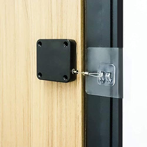 MAPPERZ Punch-Free Automatic Sensor Door Closer, Residential Sliding Screen Door Closer, Commercial Multifunctional Door Closer, Auto Door Closer with Steel Drawstring