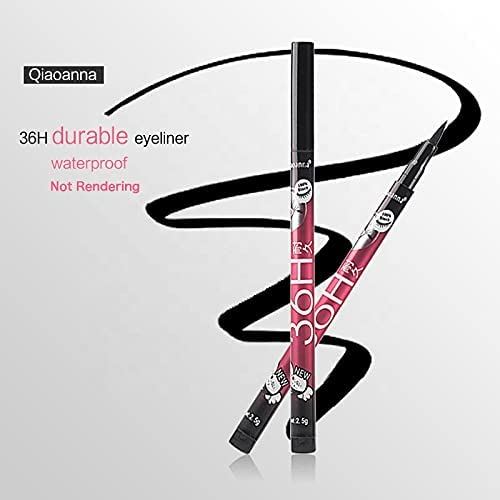 Mapperz 36H Precision Liquid Waterproof Lash Eyeliner Pencil/ Eye Liner, Water Resistant, Long-Lasting (Black) (Pack Of 2) Matte Finish