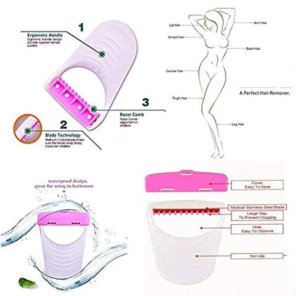 MAPPERZ Body Razor | body razor women | Disposable MAX Body & Bikini Shaving Razor For Women (6 Pcs Blade) Platinum Blade (6)