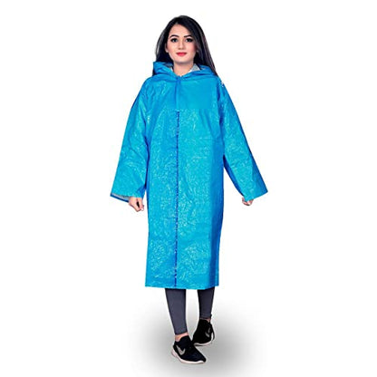 MAPPERZ Unisex Waterproof Long PVC Raincoat with Hood Bike Rain Suit Rain Jacket Suit, Multicolor, Free Size