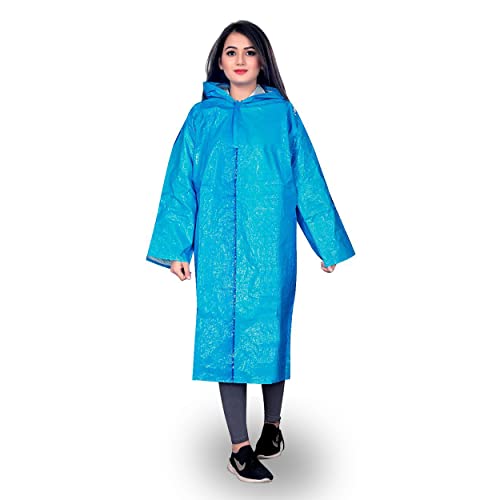 MAPPERZ Unisex Waterproof Long PVC Raincoat with Hood Bike Rain Suit Rain Jacket Suit, Multicolor, Free Size