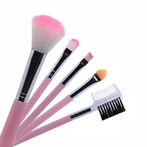Mapperz Make Up Brush Set | Synthetic Makeup Brush Set Foundation Blending Blush Face Powder (Pack of 5) (Multi colour) S