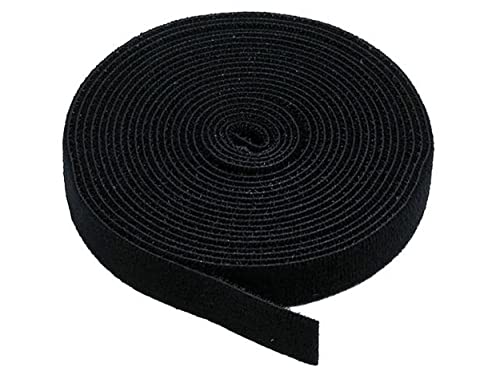 MAPPERZ Heavy Duty Fasteners Wellcrow, Hook and Loop Strips with Adhesive, Holds 10 lbs, Black Industrial Strength Fasten Mounting Stick On Tape, Crafting, Indoor or Outdoor Use, 1.5 Meter, Pack of 1