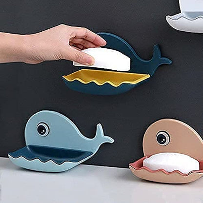 MAPPERZ Soap Holder Self Adhesive Wall Mounted Soap Sponge Holder Plastic Storage Suitable for Shower, Bathroom, Kitchen Sink, Random Color, Pack of 1