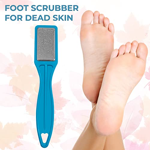 MAPPERZ Pedicure Foot File & Scraper Exfoliator, Professional Foot Care Pedicure Stainless Steel & PVC File to Removes Dead & Hard Skin, Can Be Used On Both Dry and Wet Feet, Random Color, Pack Of 1