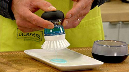 MAPPERZ Dish/Washbasin Cleaning Brush with Inbuilt Soap Dispenser for Multipurpose Cleaning