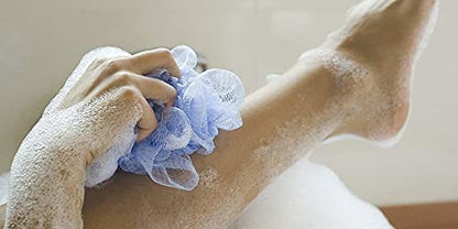 MAPPERZ Bath Shower Loofah Sponge Pouf/Body Scrubber Exfoliator/Round Loofah for Men and Women (Pack of 1)