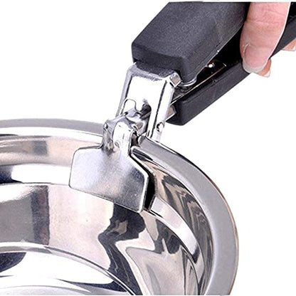 MAPPERZ Hot Pot Gripper Multi Colored Stainless Steel Clipper for Lift Kitchen Microwave Dishes Pots and Plates Safe (Pack of 1)