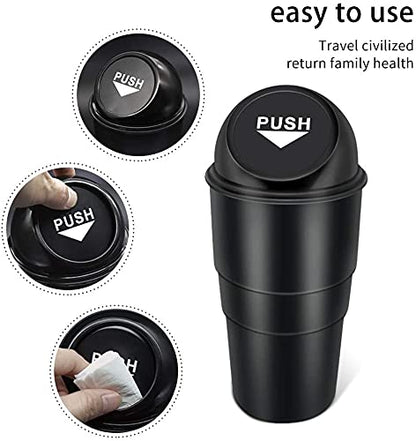 MAPPERZ Small Mini Trash Bin Car Trash Garbage Can for Car Office Home/ Car Mini Trash Plastic Ash Bin - Black