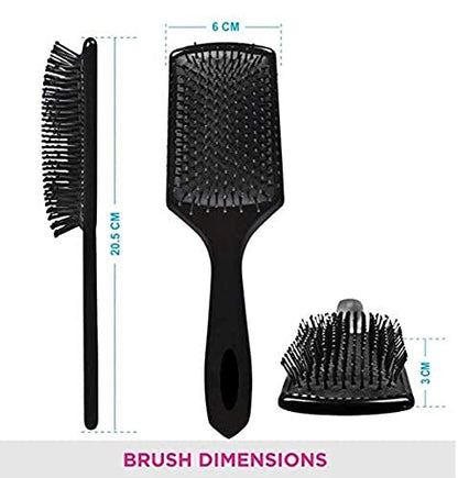 MAPPERZ Hair Straightener Brush/ Large Square Air Cushion Detangle Paddle Brush with Ball Tip Bristles For Professional Hair Styling and Cutting/ Men and Women