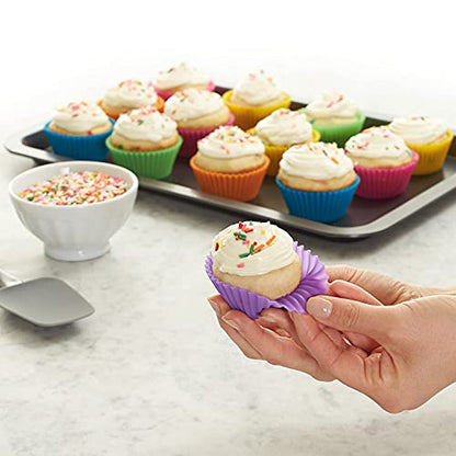 MAPPERZ Reusable & Washable Silicone Moulds Baking Cup Set Kitchen Baking Nonstick, Multicolor Tools for Muffins/Cupcake/Jelly/Cake