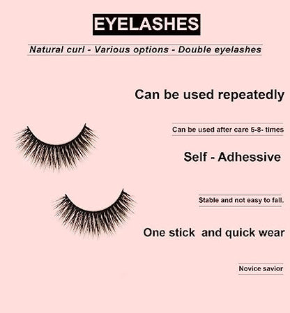 MAPPERZ False Eyelashes, Full Bouncy Volume & Curl, Crisscross Pattern, Cruelty Free, Soft Natural Look Reusable and contact lens friendly Fake Ele lashes, 3 Pairs