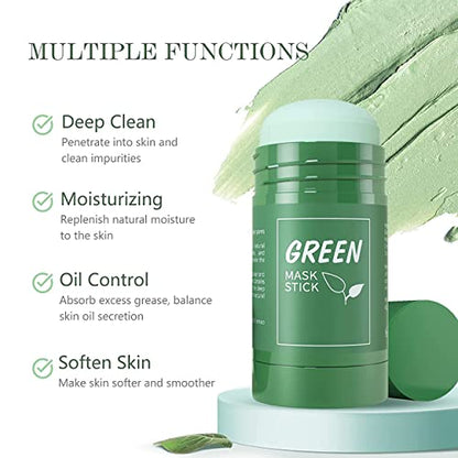 MAPPERZ Green Tea Mask Stick for Face, Blackhead Remover with Green Tea Extract, Green Mask Stick for Face Moisturizing, Dry Skin Face Moisturizer, Pack Of 1