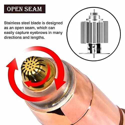 MAPPERZ Painless Electric Eyebrow Trimmer Facial Hair Remover for Women Hair Remover Kit Epilator with Cleaning Brush ((Battery Included))