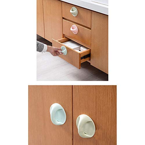 MAPPERZ Self Adhesive Peel and Stick Plastic Handles Pull knob for Sliding Door, Drawer, Window, Commode and Cupboard Cabinet
