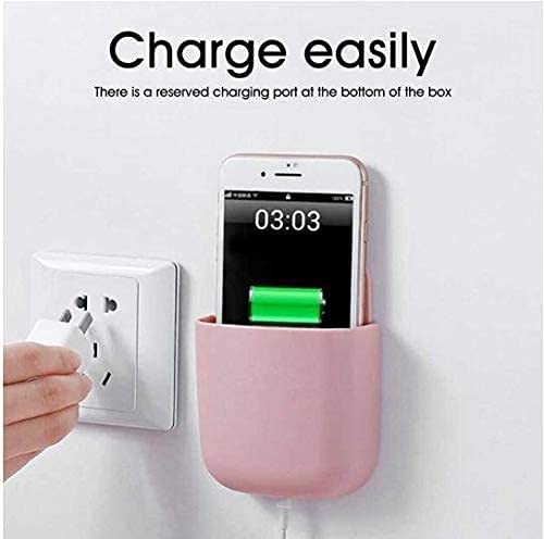 MAPPERZ Wall Stand Mobile Holder / Multi Purpose Plastic Storage Case Box Organiser for TV AC Remote Toothbrush Pen Charger Plug with Sticker - Multicolor (1)
