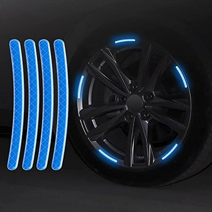 MAPPERZ 20pcs 3D Reflective Wheel Tire Rim Stripe Sticker for Car Motorcycle Cycling Bike Bicycle Night Safety Stripe Universal Anti-Scratch Reflective Rim Stickers -