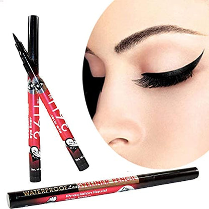 Mapperz 36H Precision Liquid Waterproof Lash Eyeliner Pencil/ Eye Liner, Water Resistant, Long-Lasting (Black) (Pack Of 2) Matte Finish