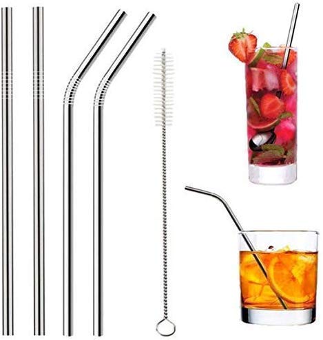 MAPPERZ Long Straw Cleaning Brush Stainless Steel Nylon Thin Pipes Drinking Straw Washing Cleaning Brushes / Straw Brushes with Tiny Bristles, for Tumbler, Sippy Cup, Bottle and Tube, Pack of 5