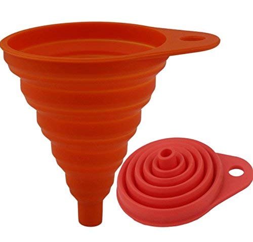 MAPPERZ Heat Resistant Collapsible Silicone Funnel Foldable Hopper for Oil Liquid Kitchen Bathroom