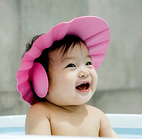 MAPPERZ Soft Adjustable Visor Hat Safe Shampoo Shower Bathing Protection Bath Cap for Toddler, Baby, Kids, Children (Multi Color ) (pack of 2)