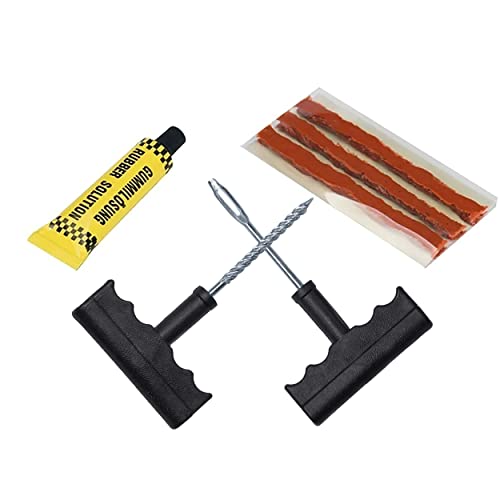 MAPPERZ Heavy Duty Emergency Tire Repair Kit 6 Pcs for Car, Motorcycle, ATV, RV, SUV, Jeep, Autos, Truck, Tractor Universal Flat Tire Puncture Repair Plug Kit, Standard Size