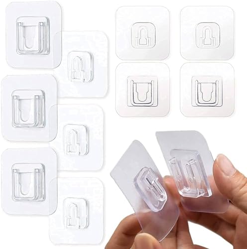 MAPPERZ Double-Sided Adhesive Wall Hooks- Wall-Sticking Hooks Without Punching and Nails, Waterproof and Oil-Proof, Heavy-Duty Self-Adhesive Hooks for Bathroom and Kitchen (5)