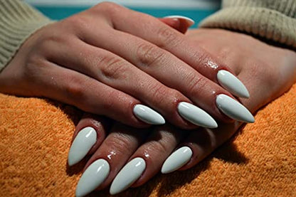 MAPPERZ 100 Fake False White Artificial Fingernail Nails Acrylic Tips Manicure Full Cover Nail Decorations for Women Girls, With Big Nail Glue For Acrylic Nails, Combo Of 100 Pc Nails & Nail Glue