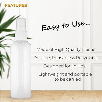 MAPPERZ 1 Cylindrical Shape Bottle Durable Refillable Containers With 1 Pump Bottles Dispenser, 1 Spray Atomizer, 1 Filp Top Cap And Root Comb Applicator Perfume Liquids Shampoo Lotion Cream,White